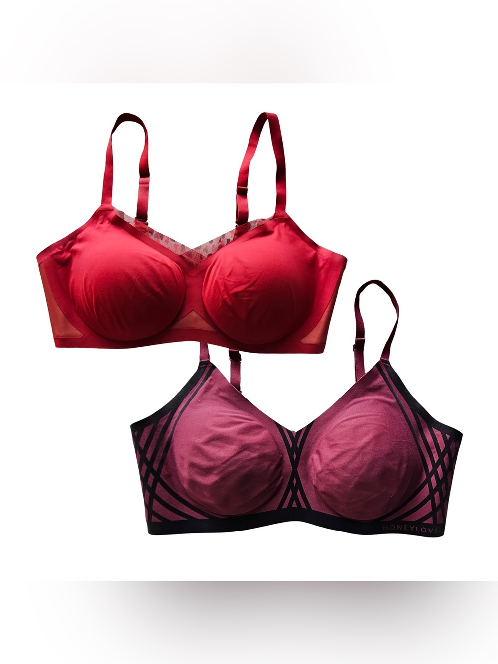 NWOT Honeylove Women’s XL Wireless Bra Pair of 2